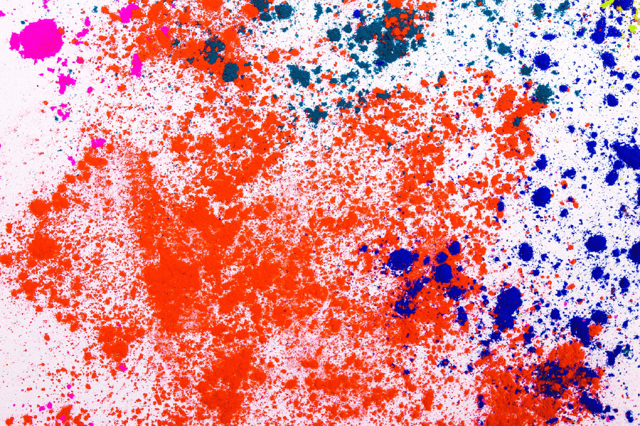 Orange & Blue Spots Abstract Design Print 100% Australian Made