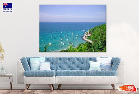 Thailand Paradise Beach & Ships View Photograph Print 100% Australian Made