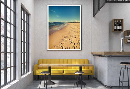 Baltic Beach with Footstep View Photograph Home Decor Premium Quality Poster Print Choose Your Sizes