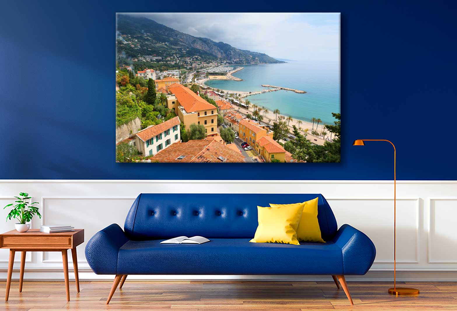 Bella Home Menton Town & French Riviera View Print Canvas Ready to hang