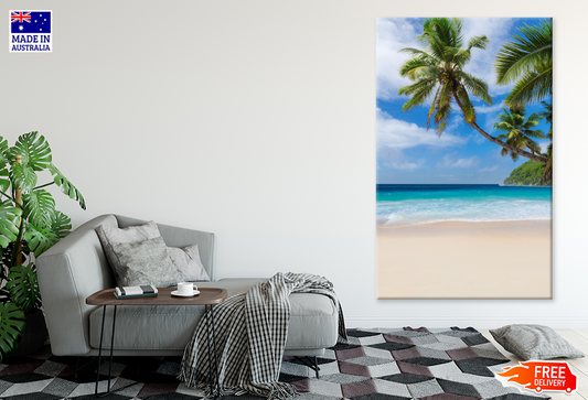 Palm Trees & Sea Aerial View Print 100% Australian Made