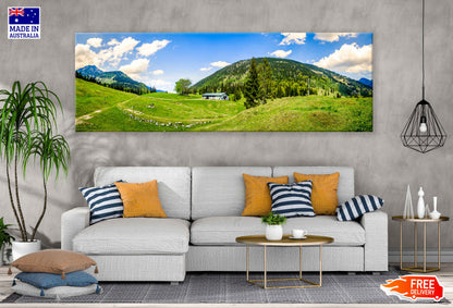 Panoramic Canvas Wendelstein Field View Photograph High Quality 100% Australian Made Wall Canvas Print Ready to Hang