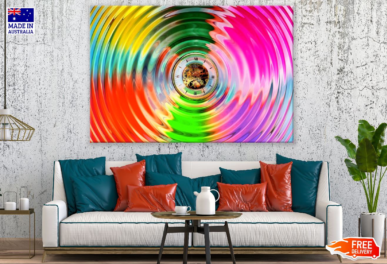 Colorful Digital Circles Abstract Design Print 100% Australian Made