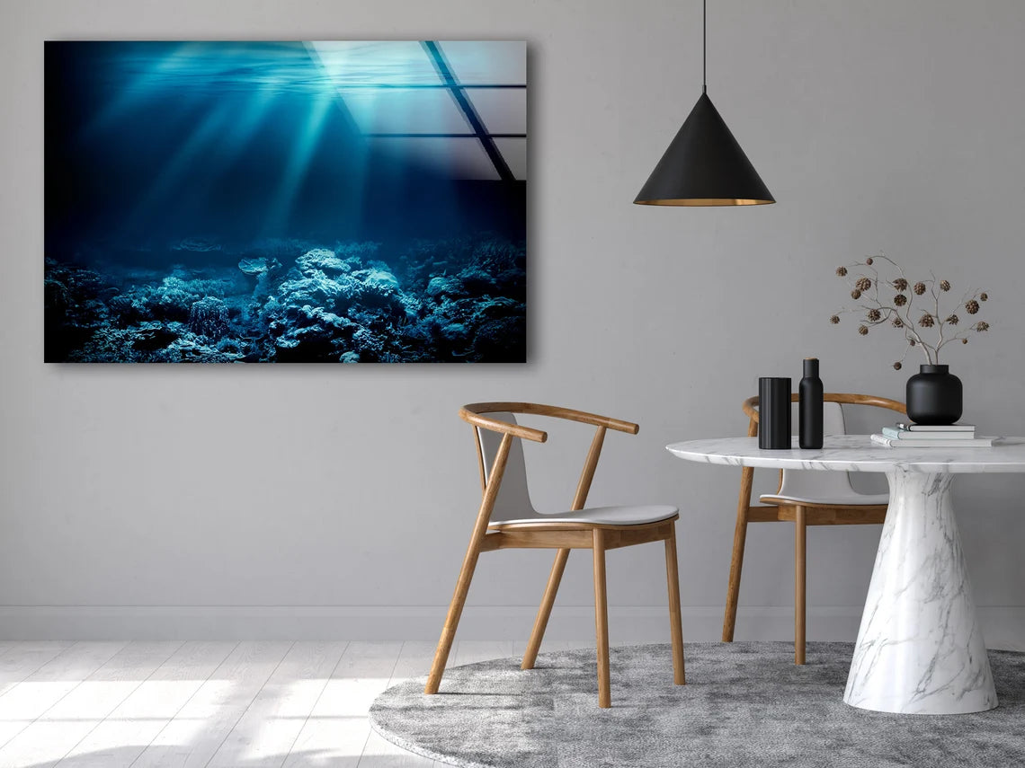 Sea Underwater View Photograph Acrylic Glass Print Tempered Glass Wall Art 100% Made in Australia Ready to Hang