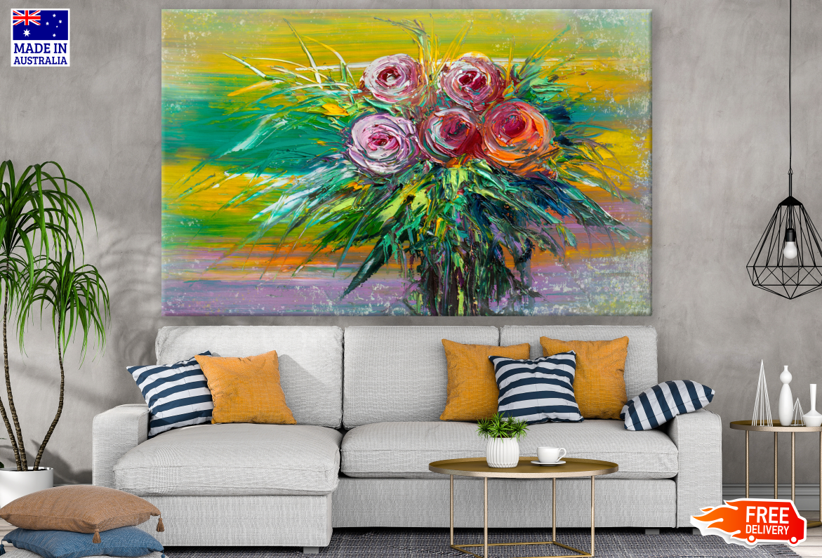 Colourful Flower Bouquet Painting Print 100% Australian Made