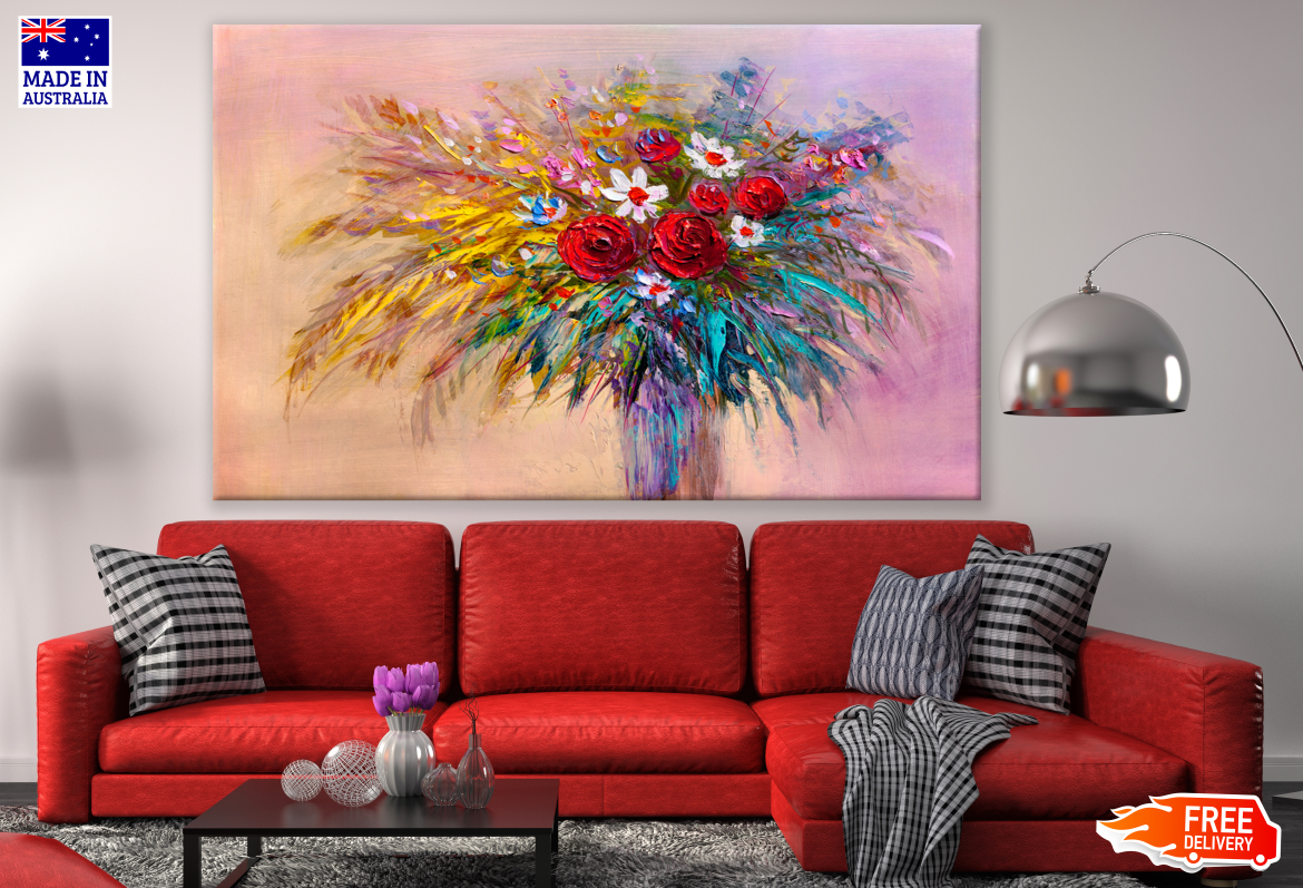 Colourful Flower Bunch Painting Print 100% Australian Made