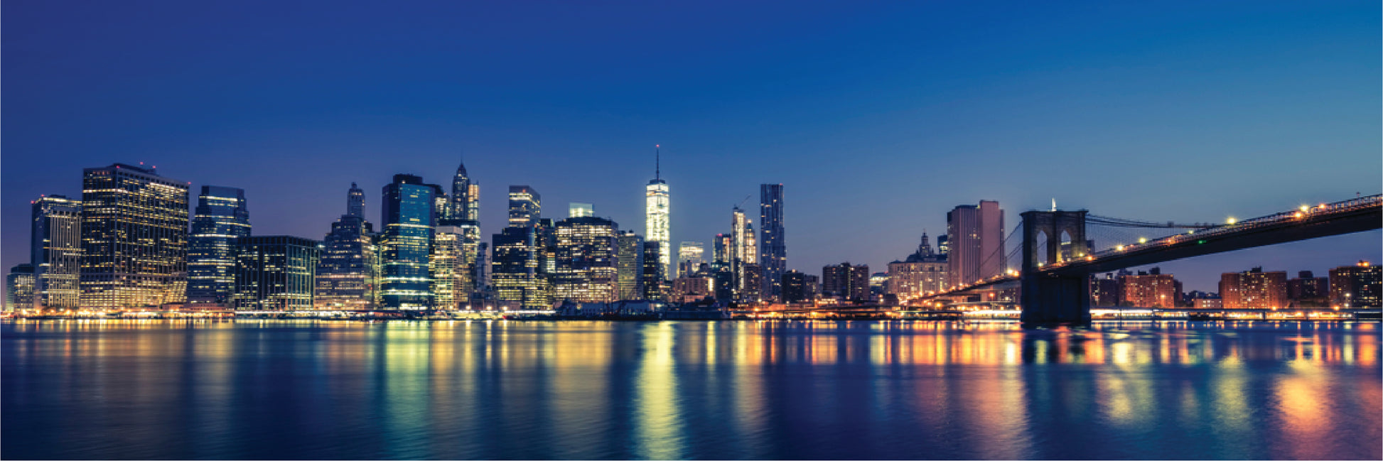 Panoramic Canvas NewYork City Night View High Quality 100% Australian made wall Canvas Print ready to hang