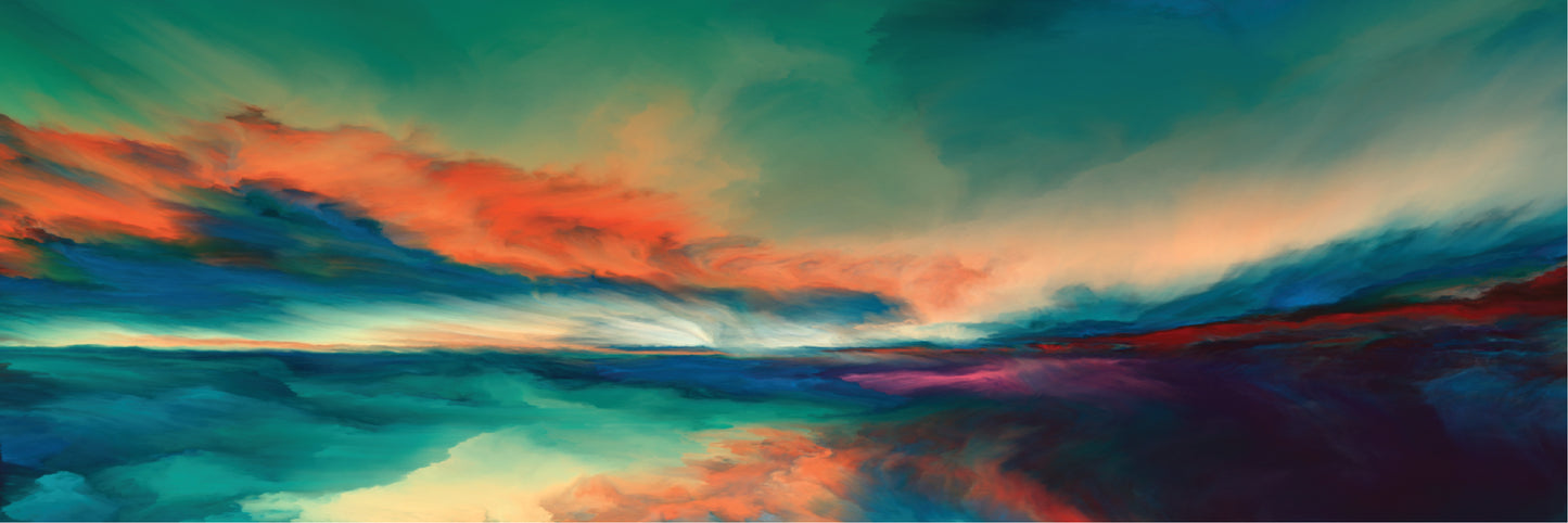 Panoramic Canvas Abstract Cloud Design High Quality 100% Australian made wall Canvas Print ready to hang