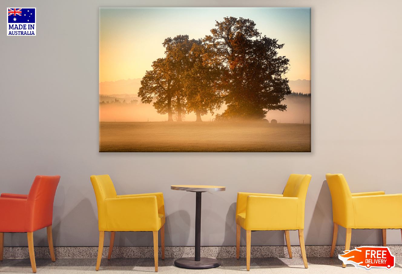 Autumn Trees During Sunset Photograph Print 100% Australian Made