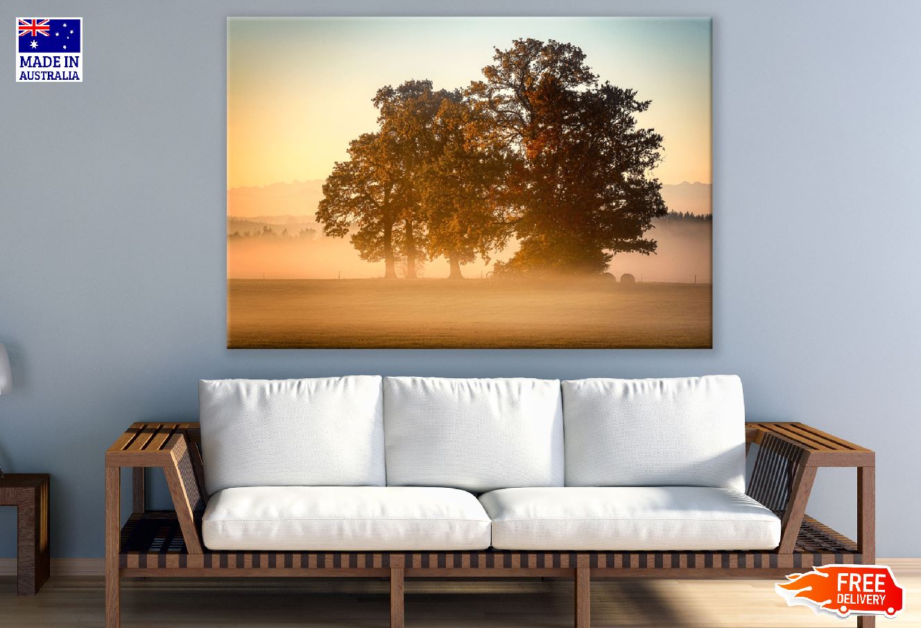 Autumn Trees During Sunset Photograph Print 100% Australian Made