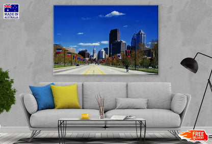 Benjamin Franklin Parkway at Eakins Oval, Philadelphia Print 100% Australian Made