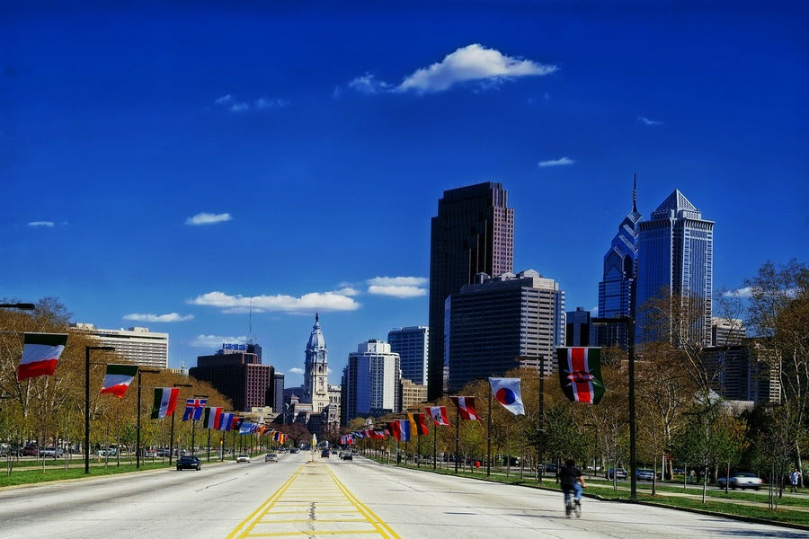 Benjamin Franklin Parkway at Eakins Oval, Philadelphia Print 100% Australian Made