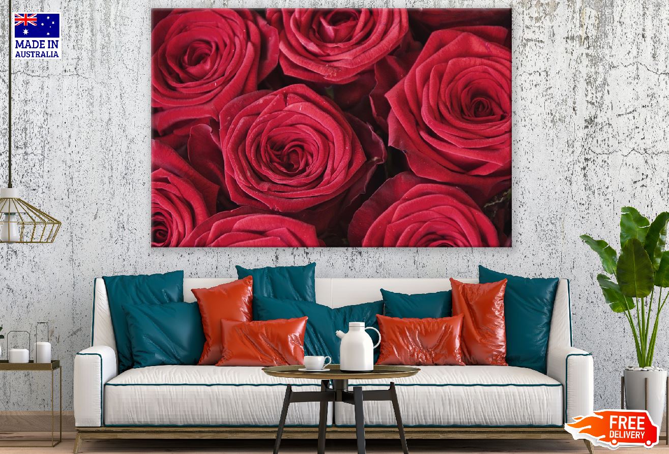 Red Roses Flower Closeup Photograph Print 100% Australian Made
