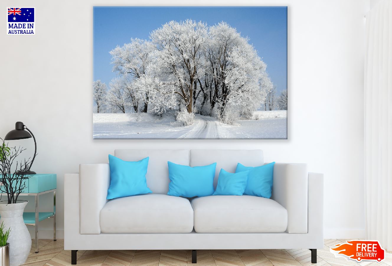 Snow Covered Tree Stands Photograph Print 100% Australian Made