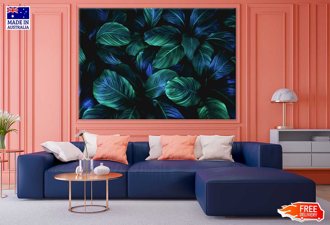 Blue Green Leaves Closeup View Photograph Print 100% Australian Made