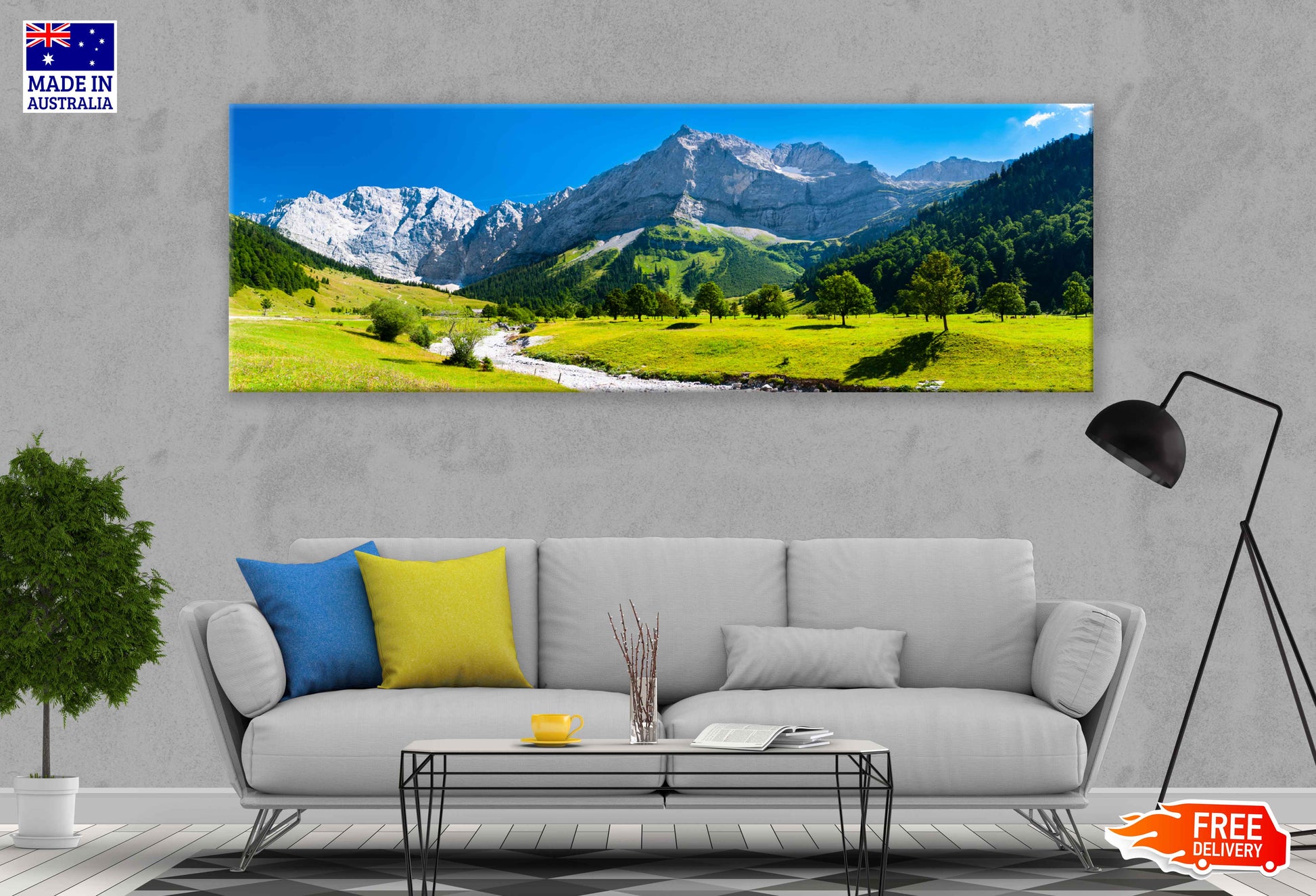 Panoramic Canvas Landscape Mountain Scenery Photograph High Quality 100% Australian Made Wall Canvas Print Ready to Hang