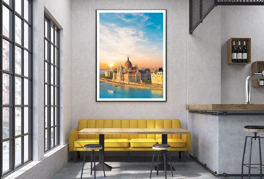 Danube River Budapest Sunset View Photograph Home Decor Premium Quality Poster Print Choose Your Sizes