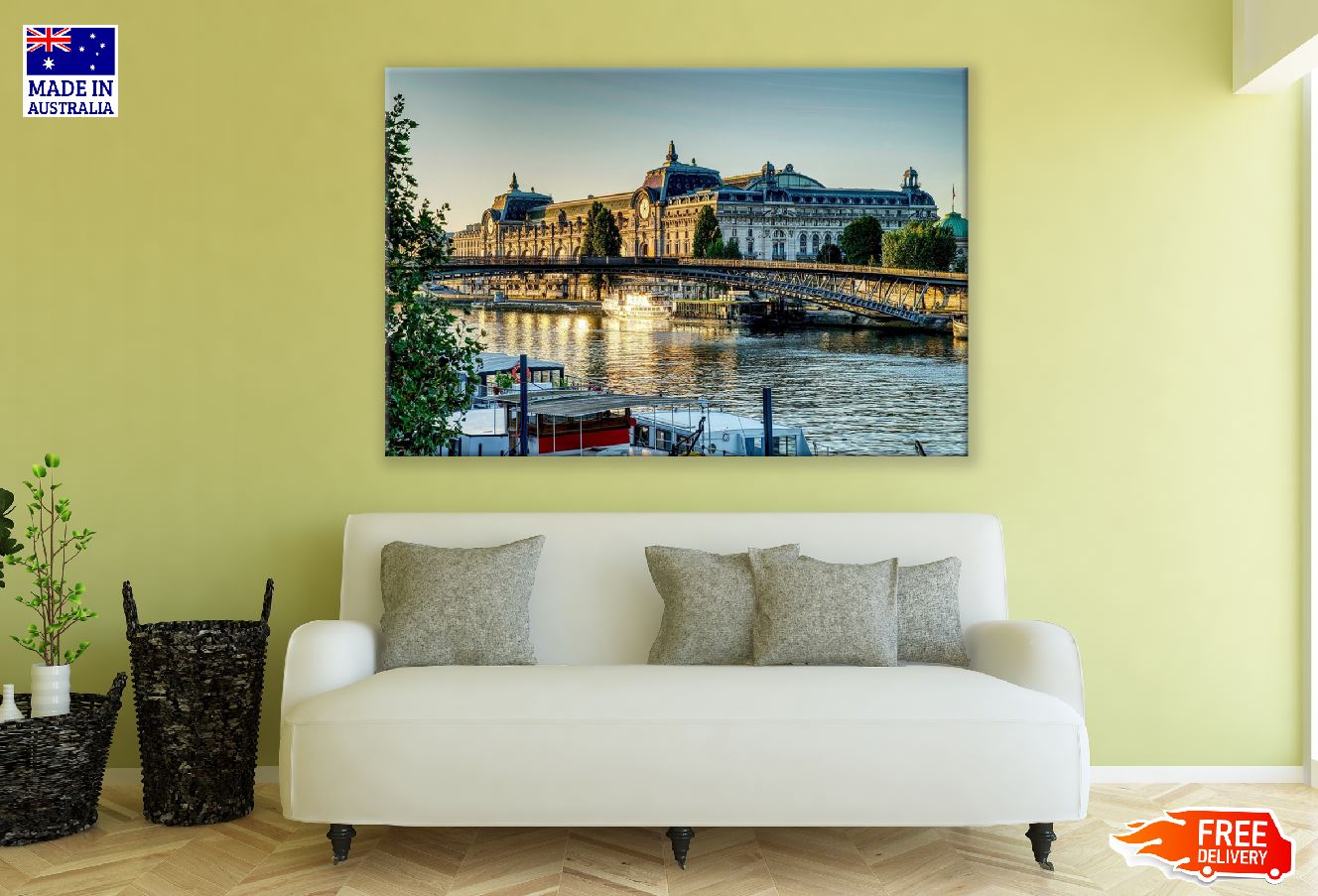 View of Musee d'Orsay from Seine River in Paris, France Print 100% Australian Made