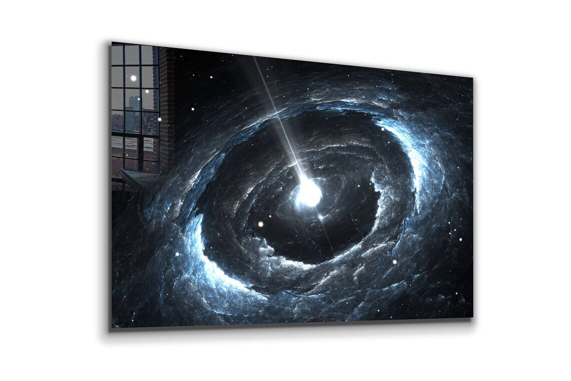 Black Hole Abstract Print Tempered Glass Wall Art 100% Made in Australia Ready to Hang