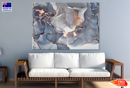 Blue & Gold Abstract Design Print 100% Australian Made
