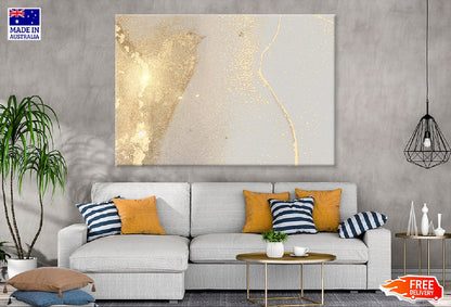 Grey & Gold Stone Marble Abstract Design Print 100% Australian Made