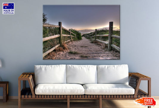 Pathway near Sea Sunset View Photograph Print 100% Australian Made