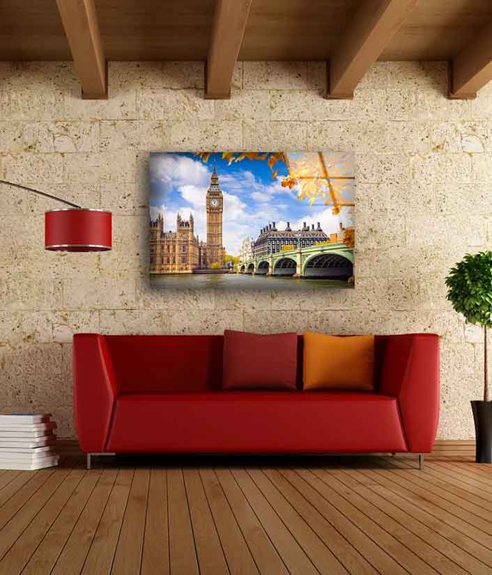 London Big Ben Tower & Bridge Photograph Acrylic Glass Print Tempered Glass Wall Art 100% Made in Australia Ready to Hang