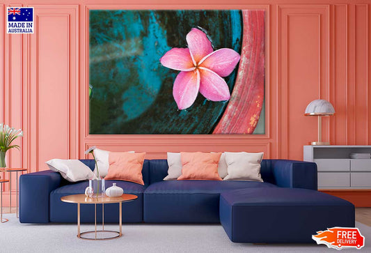 Pink Plumeria Flower on Water View Photograph Print 100% Australian Made