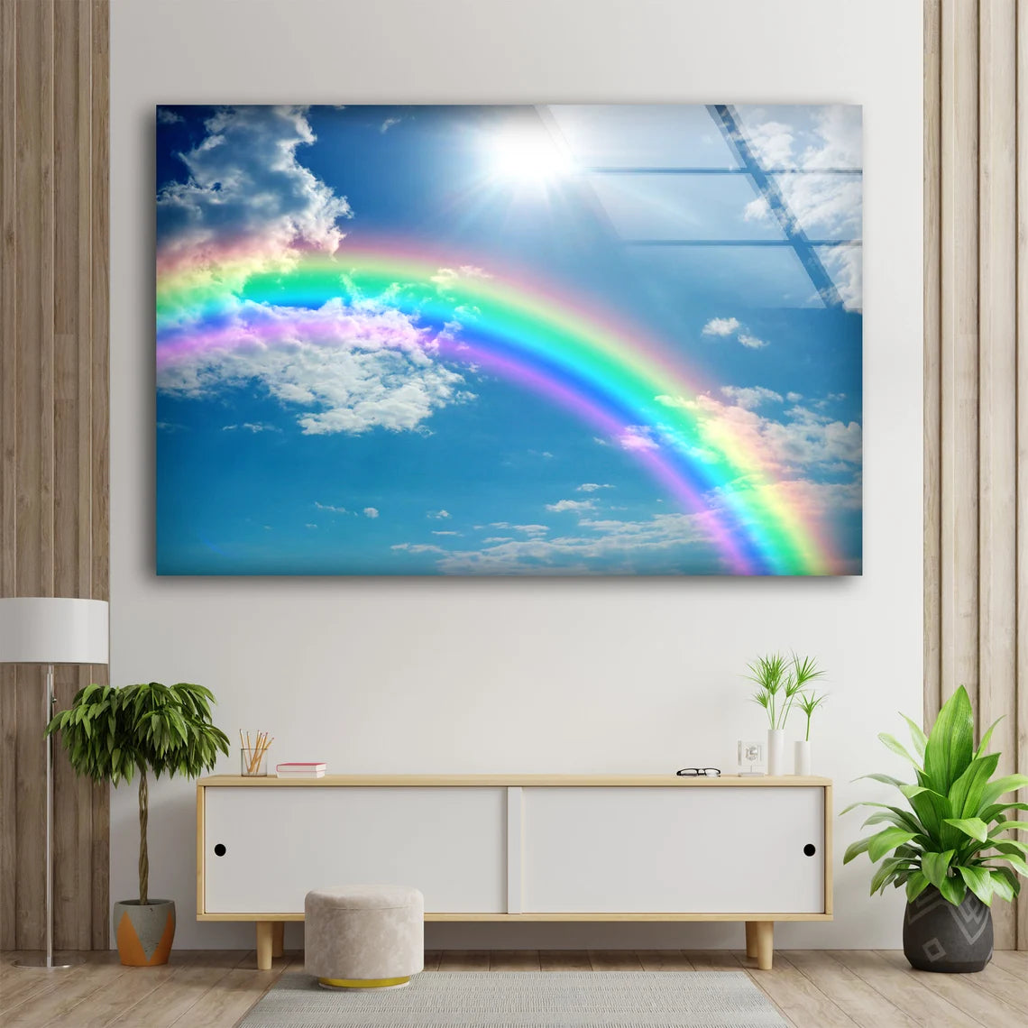 Sky & Rainbow Photograph Acrylic Glass Print Tempered Glass Wall Art 100% Made in Australia Ready to Hang