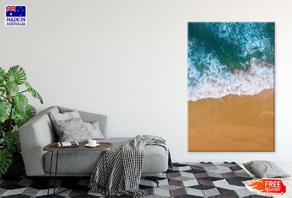Blue Ocean Wave Beach Aerial View Photograph Print 100% Australian Made