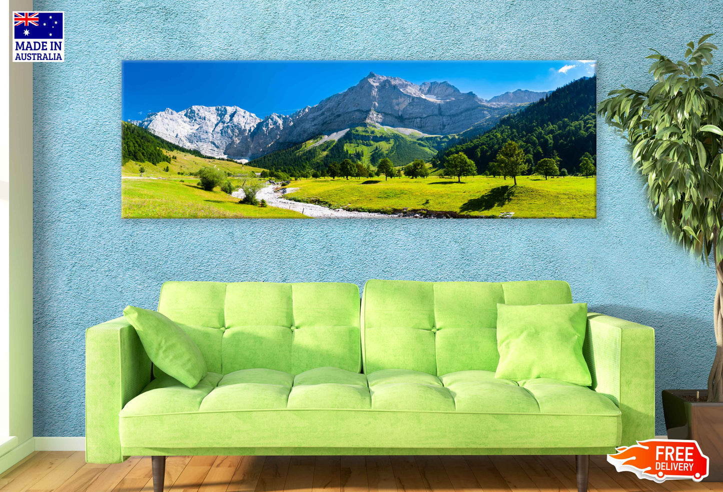 Panoramic Canvas Landscape Mountain Scenery Photograph High Quality 100% Australian Made Wall Canvas Print Ready to Hang