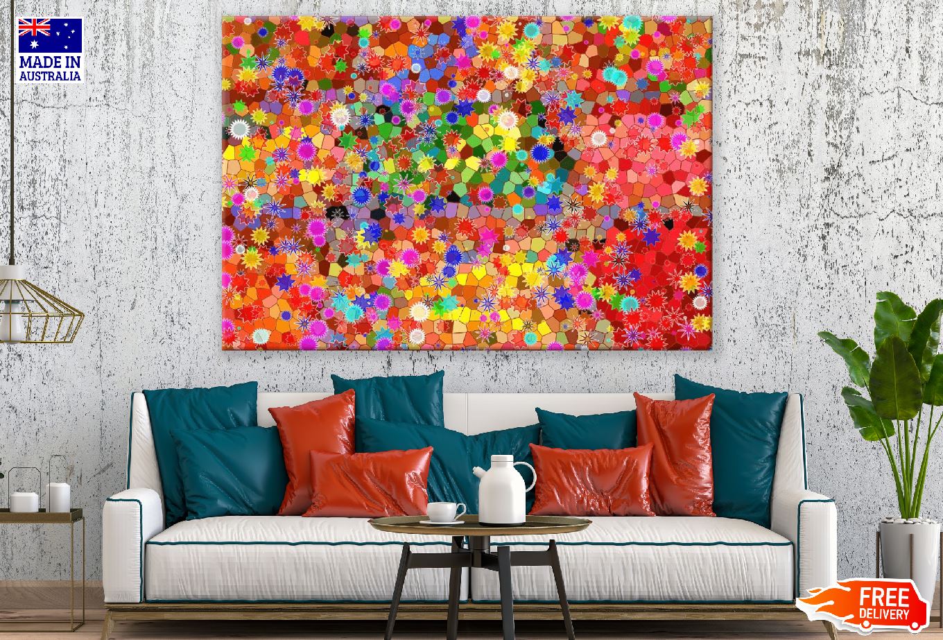 Colorful Abstract Memphis Design Print 100% Australian Made