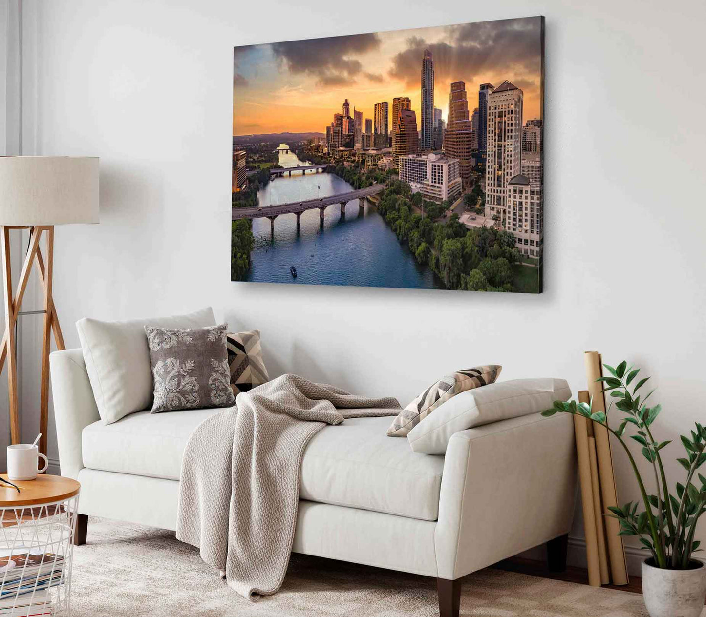 Bella Home Downtown Austin Texas Capital & River Print Canvas Ready to hang