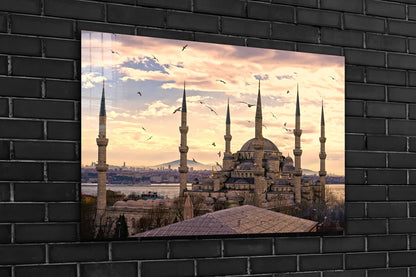 Blue Mosque Istanbul Print Tempered Glass Wall Art 100% Made in Australia Ready to Hang