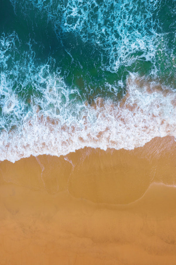 Blue Ocean Wave Beach Aerial View Photograph Print 100% Australian Made