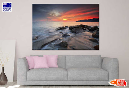 Teluk Senangin Rock Sea Sunset Photograph Print 100% Australian Made
