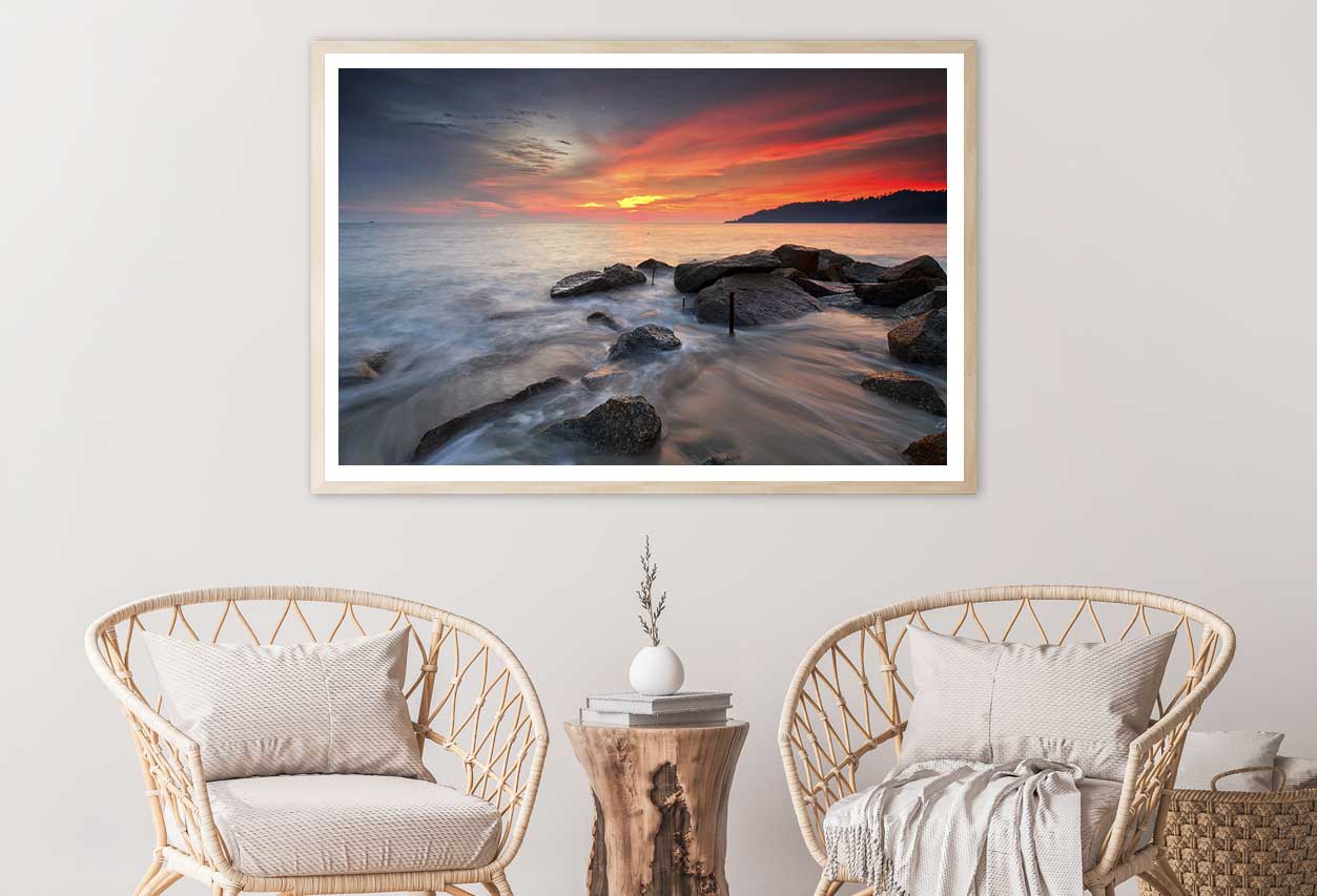 Teluk Senangin Rock Sea Sunset Scenery Photograph Home Decor Premium Quality Poster Print Choose Your Sizes