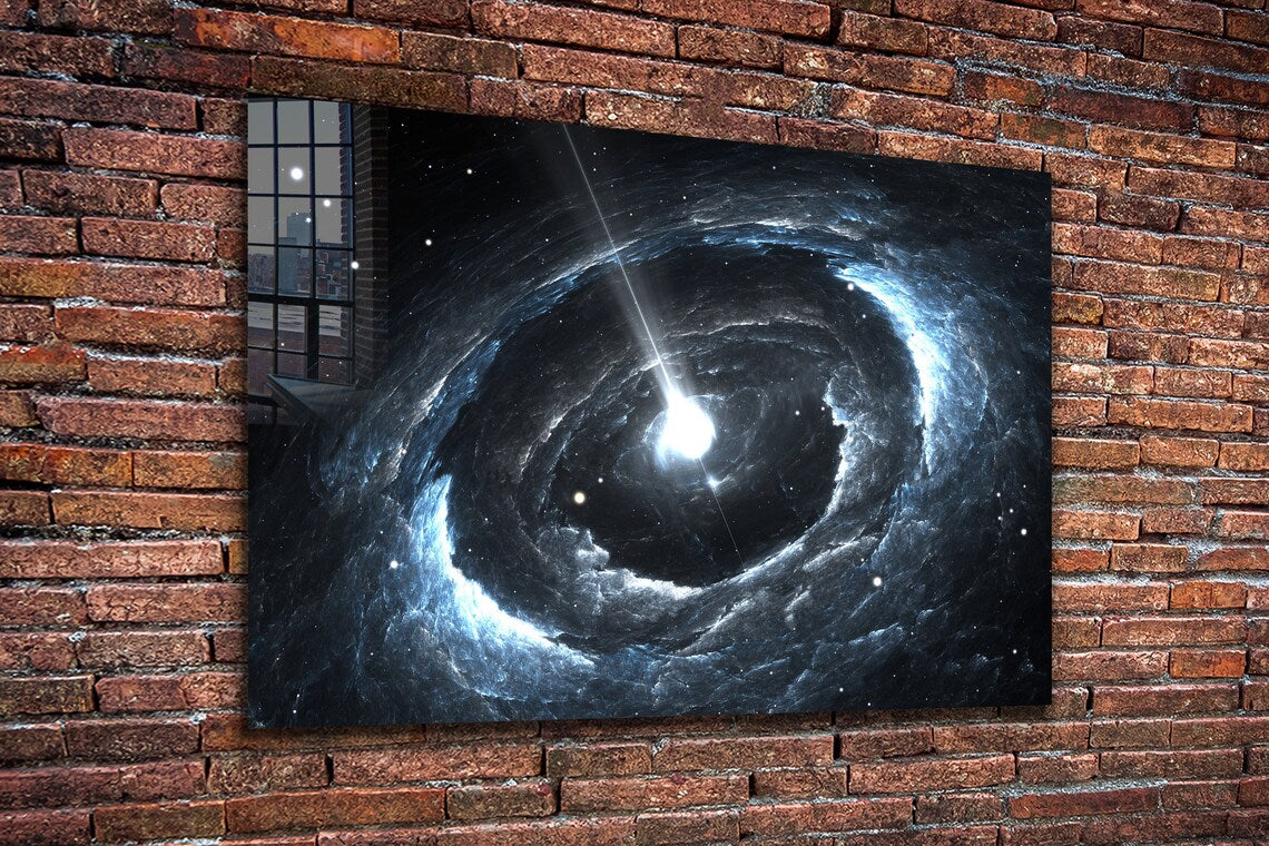 Black Hole Abstract Print Tempered Glass Wall Art 100% Made in Australia Ready to Hang