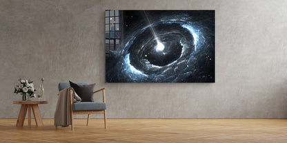 Black Hole Abstract Print Tempered Glass Wall Art 100% Made in Australia Ready to Hang