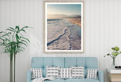 Golden Beach Waves Sunset Scenery Photograph Home Decor Premium Quality Poster Print Choose Your Sizes
