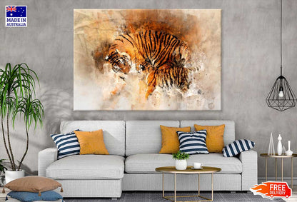 Tiger & Cub Watercolor Painting Print 100% Australian Made