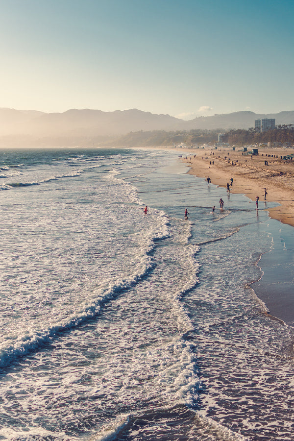 Golden Beach Waves Sunset Scenery Photograph Home Decor Premium Quality Poster Print Choose Your Sizes