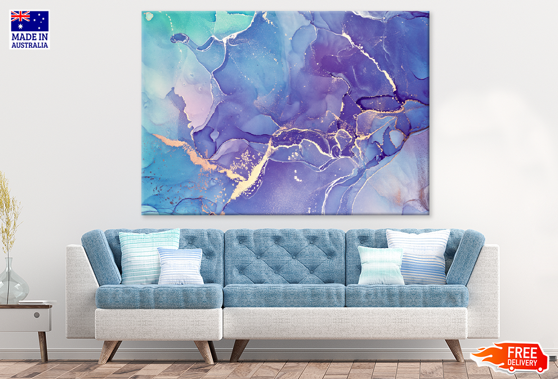 Blue & Purple Abstract Design Print 100% Australian Made