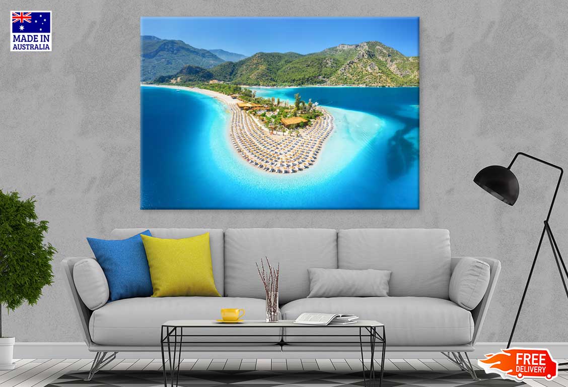 Aerial Lagoon Photograph in Oludeniz Turkey Print 100% Australian Made