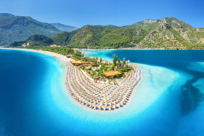 Aerial Lagoon Photograph in Oludeniz Turkey Print 100% Australian Made