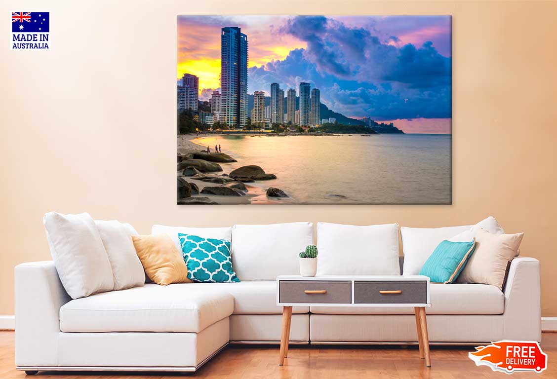 Penang Beach Jetty Sunset View Photograph Print 100% Australian Made