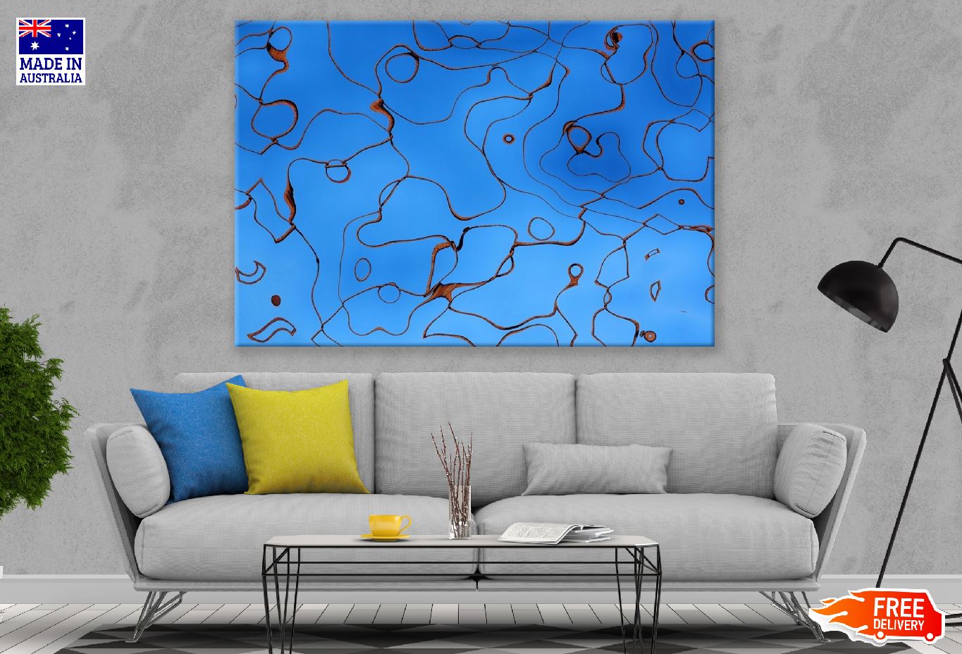Brown Lines Abstract Design Print 100% Australian Made