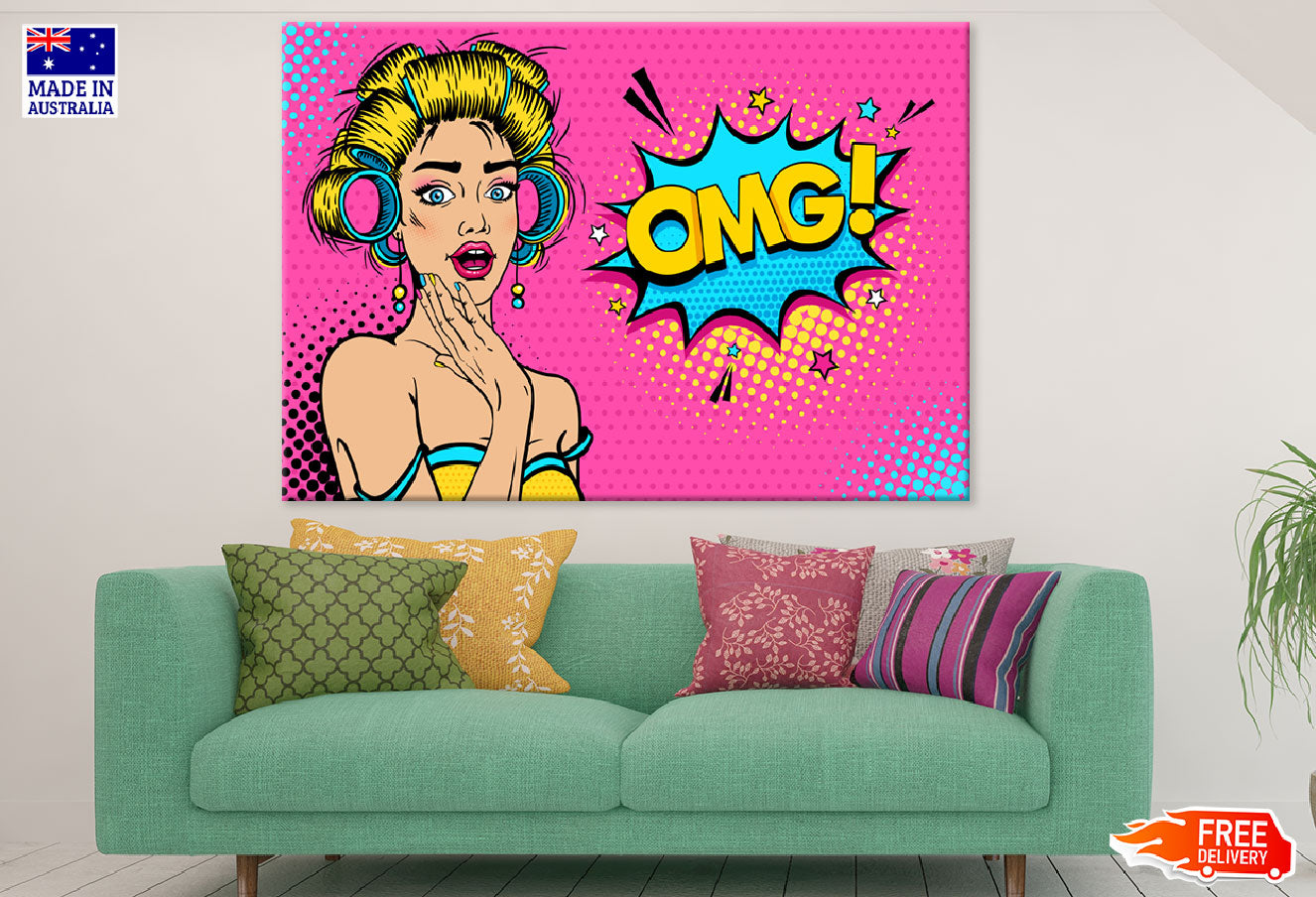 Omg Quote & Young Girl Illustration Print 100% Australian Made