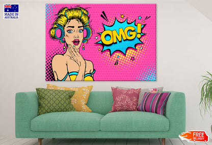 Omg Quote & Young Girl Illustration Print 100% Australian Made