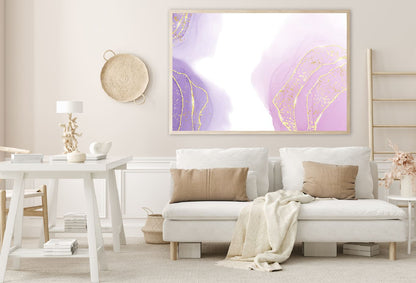 Pink Purple & Gold Lines Abstract Design Home Decor Premium Quality Poster Print Choose Your Sizes
